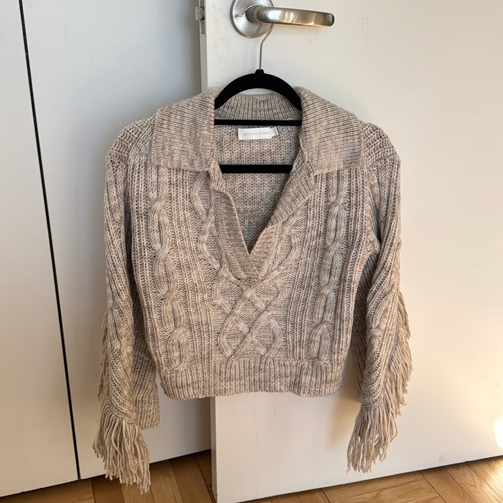 Jonathan Simkhai Fringe Knit Sweater